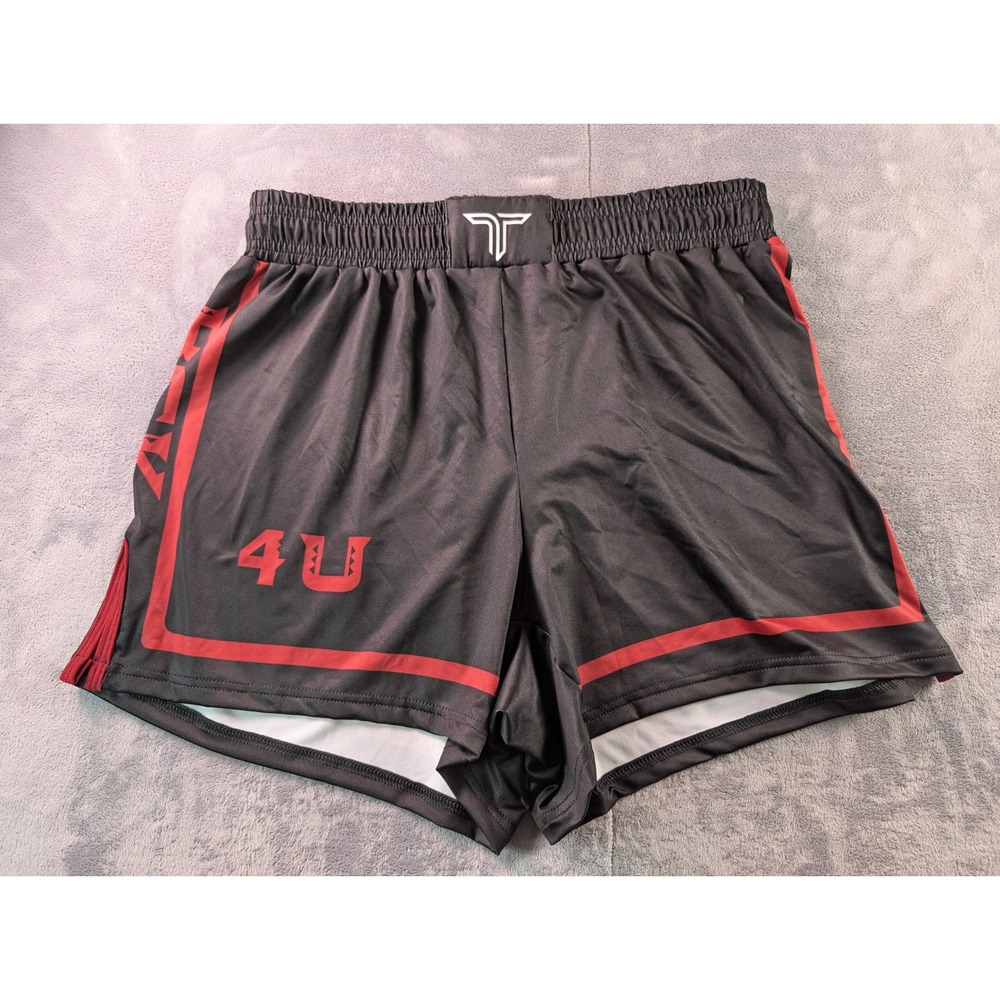 Takedown Wrestling Shorts Mens XL Black Red 4U Graphic Athletic Gym Training